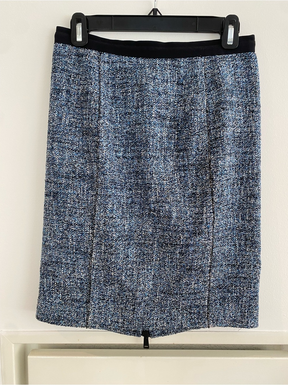Tailored Blue Tweed Elie Tahari Pencil Skirt - Women's